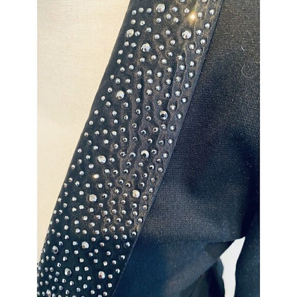 Beulah Black Blazer With Rhinestone Collar NWT Size Extra Small / Small - Picture 5 of 8